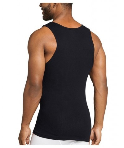 Men's Cotton A-shirt Tank Top, Pack of 4 Black $11.97 Undershirt