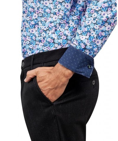 Men's Regular-Fit Floral Performance Dress Shirt Blue $24.38 Dress Shirts