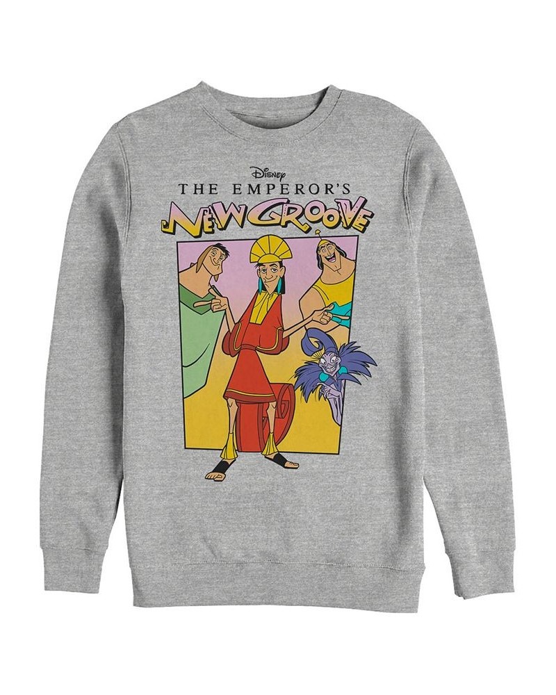 Disney Men's Emperor's New Groove Group Portrait, Crewneck Fleece Gray $30.79 Sweatshirt