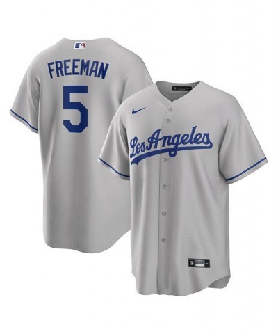 Men's Freddie Freeman Gray Los Angeles Dodgers Road Replica Player Jersey $63.80 Jersey