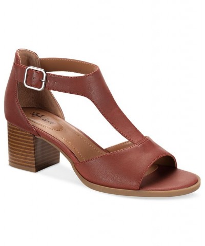 Kendaall T-Strap Dress Sandals Red $38.96 Shoes