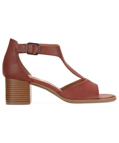 Kendaall T-Strap Dress Sandals Red $38.96 Shoes