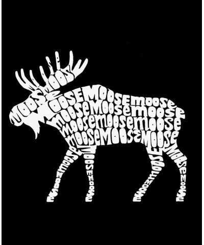 Men's Word Art Crewneck Moose Sweatshirt Gray $23.00 Sweatshirt