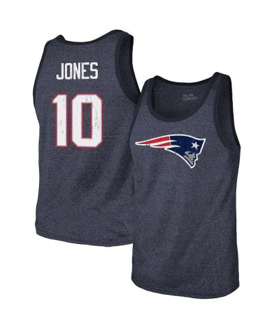 Men's Threads Mac Jones Heathered Navy New England Patriots Player Name and Number Tri-Blend Tank Top $26.46 T-Shirts