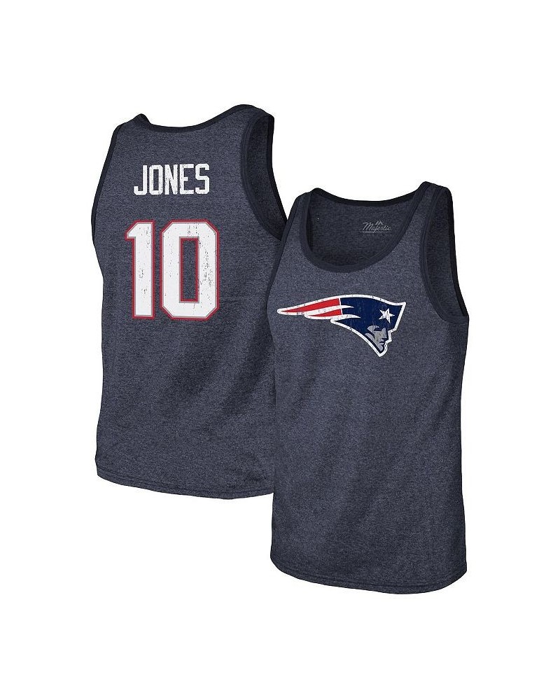 Men's Threads Mac Jones Heathered Navy New England Patriots Player Name and Number Tri-Blend Tank Top $26.46 T-Shirts