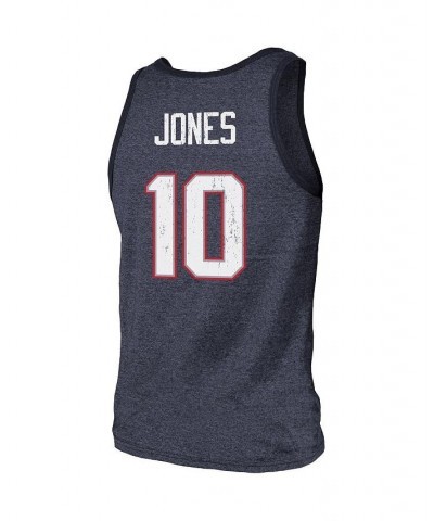 Men's Threads Mac Jones Heathered Navy New England Patriots Player Name and Number Tri-Blend Tank Top $26.46 T-Shirts