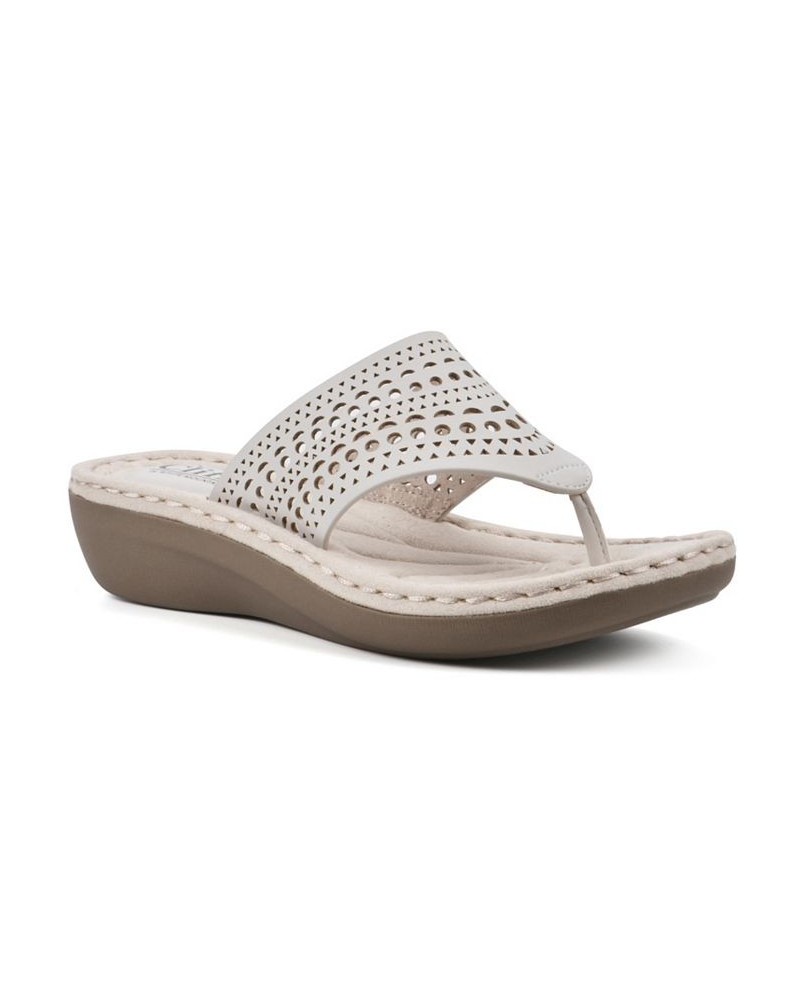 Women's Compact Thong Comfort Sandal White $28.98 Shoes