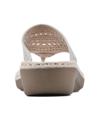 Women's Compact Thong Comfort Sandal White $28.98 Shoes