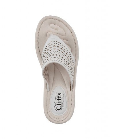 Women's Compact Thong Comfort Sandal White $28.98 Shoes