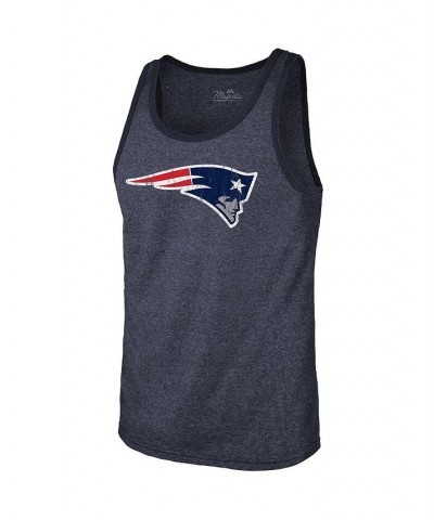 Men's Threads Mac Jones Heathered Navy New England Patriots Player Name and Number Tri-Blend Tank Top $26.46 T-Shirts