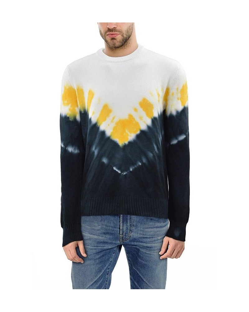 Men's Arrow Tie Dye Crew Neck Sweater Black, Blue, White $42.12 Sweaters