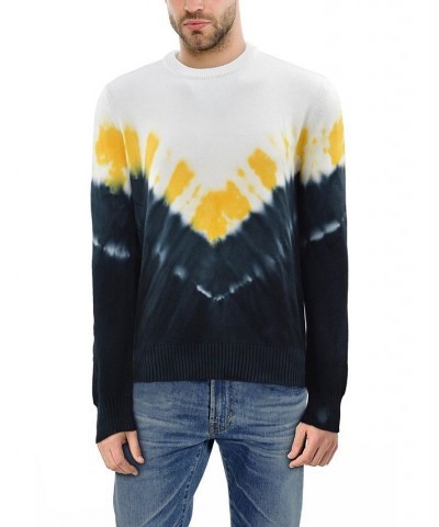 Men's Arrow Tie Dye Crew Neck Sweater Black, Blue, White $42.12 Sweaters