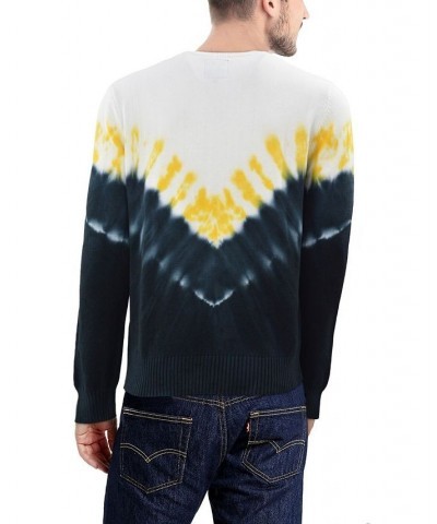 Men's Arrow Tie Dye Crew Neck Sweater Black, Blue, White $42.12 Sweaters