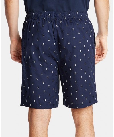 Men's Cotton Anchor-Print Pajama Shorts Blue $12.46 Pajama