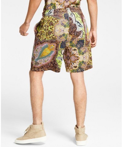 I.N.C. International Concepts Men's Regular-Fit Paisley 9" Drawstring Shorts Green $16.76 Shorts