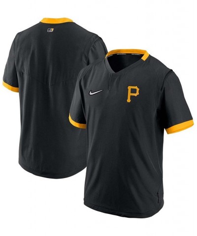 Men's Black, Gold Pittsburgh Pirates Authentic Collection Short Sleeve Hot Pullover Jacket $36.00 Jackets