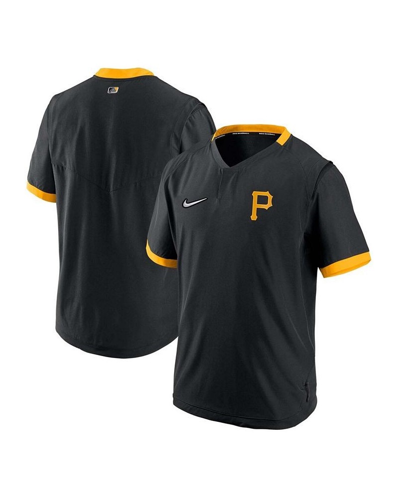 Men's Black, Gold Pittsburgh Pirates Authentic Collection Short Sleeve Hot Pullover Jacket $36.00 Jackets