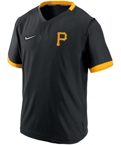 Men's Black, Gold Pittsburgh Pirates Authentic Collection Short Sleeve Hot Pullover Jacket $36.00 Jackets