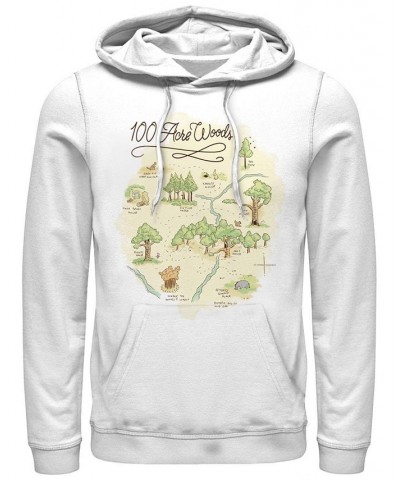 Men's 100 Acre Map Long Sleeve Hoodie White $31.68 Sweatshirt