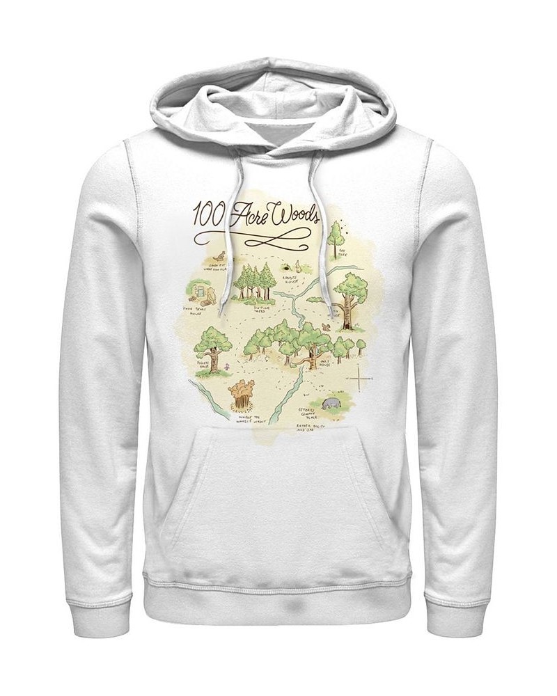 Men's 100 Acre Map Long Sleeve Hoodie White $31.68 Sweatshirt