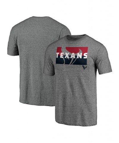 Men's Branded Heathered Gray Houston Texans Block Party Square Off Tri-Blend T-shirt $20.34 T-Shirts