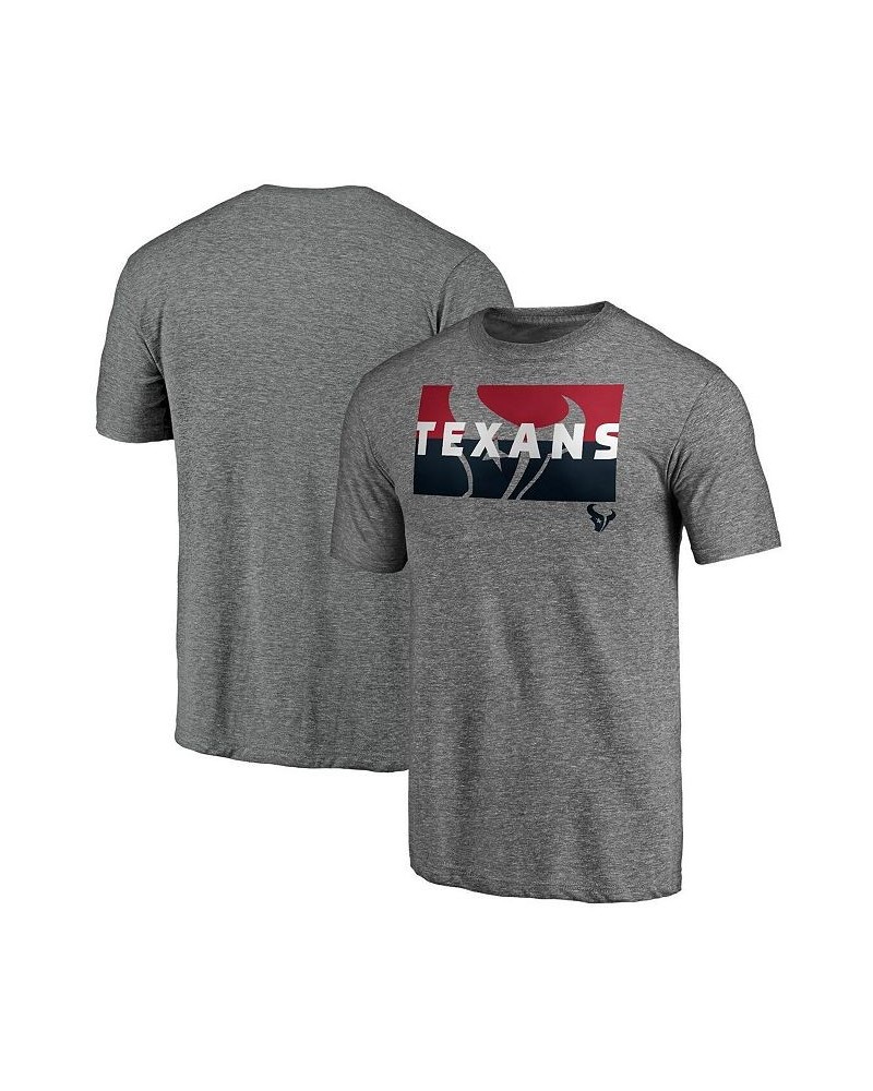 Men's Branded Heathered Gray Houston Texans Block Party Square Off Tri-Blend T-shirt $20.34 T-Shirts