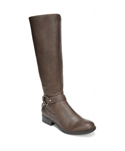 X-Felicity Wide Calf High Shaft Boots Brown $46.20 Shoes