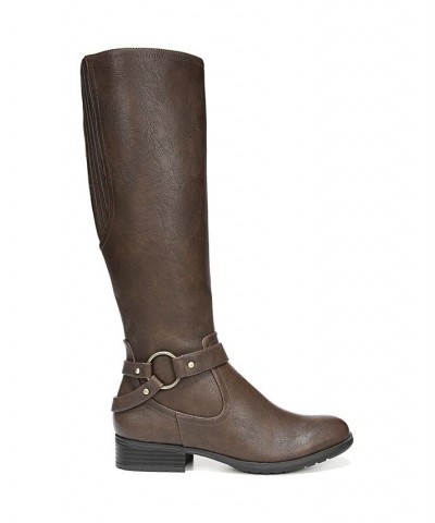 X-Felicity Wide Calf High Shaft Boots Brown $46.20 Shoes