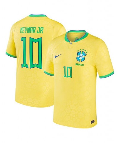 Men's Neymar Jr. Yellow Brazil National Team 2022/23 Home Breathe Stadium Replica Player Jersey $42.00 Jersey