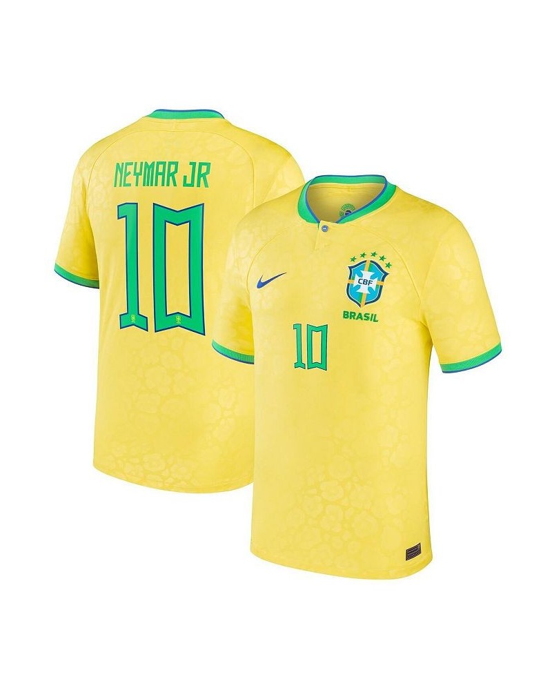 Men's Neymar Jr. Yellow Brazil National Team 2022/23 Home Breathe Stadium Replica Player Jersey $42.00 Jersey