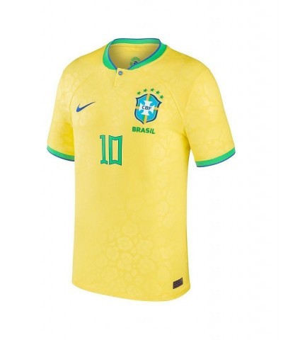 Men's Neymar Jr. Yellow Brazil National Team 2022/23 Home Breathe Stadium Replica Player Jersey $42.00 Jersey