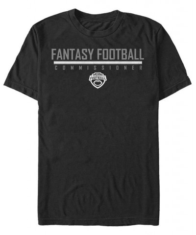 Men's Fantasy Commissioner Short Sleeve Crew T-shirt Black $16.45 T-Shirts