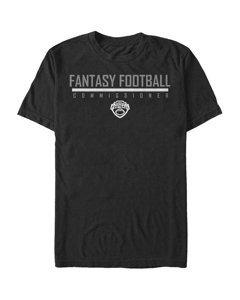 Men's Fantasy Commissioner Short Sleeve Crew T-shirt Black $16.45 T-Shirts