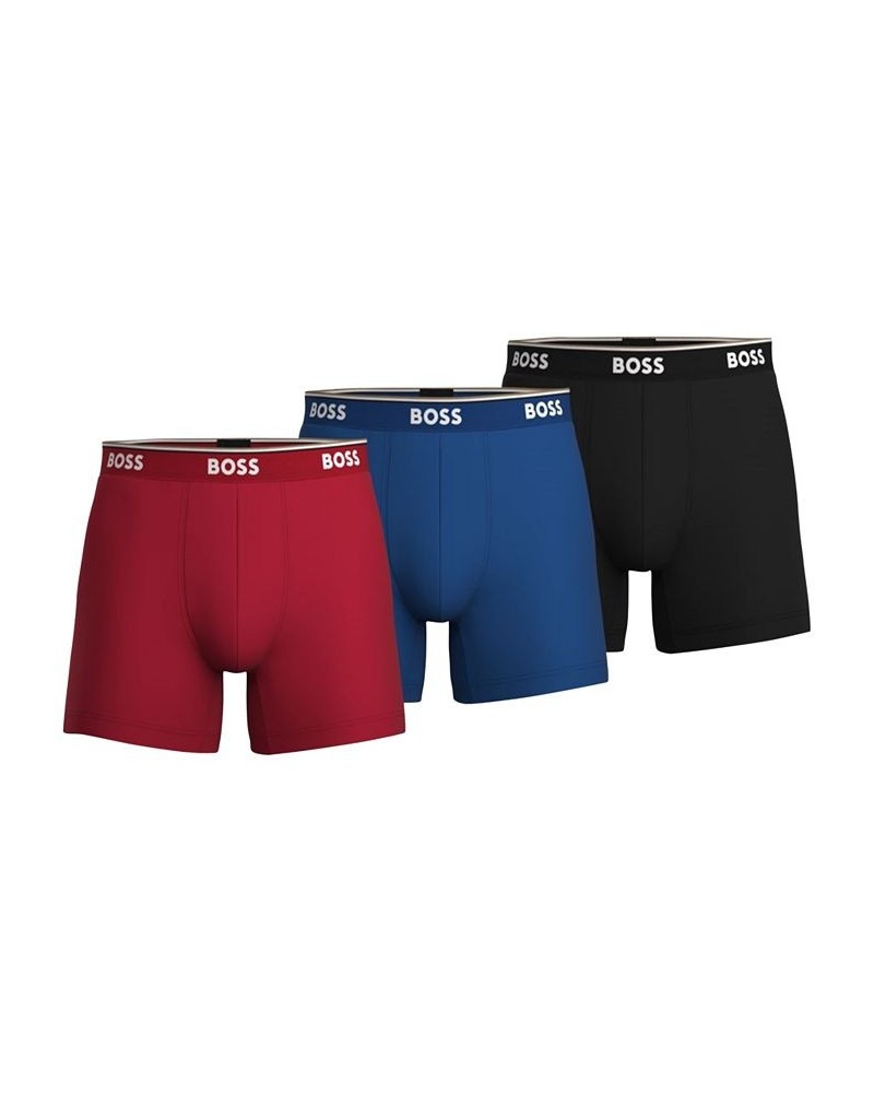 Men's 3-Pk. Power Stretch Assorted Color Solid Boxer Briefs Multi $26.95 Underwear