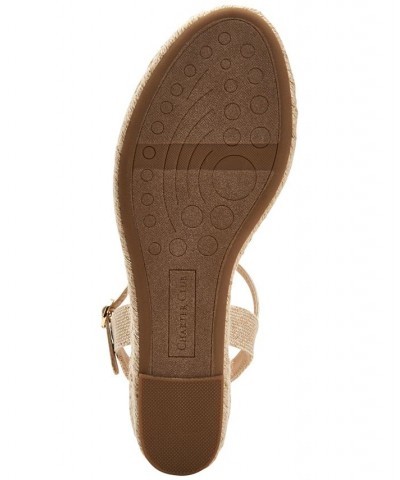 Luchia Platform Wedge Sandals Tan/Beige $34.75 Shoes