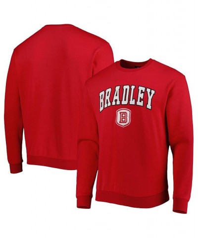 Men's Red Bradley Braves Arch Over Logo Pullover Sweatshirt $26.49 Sweatshirt