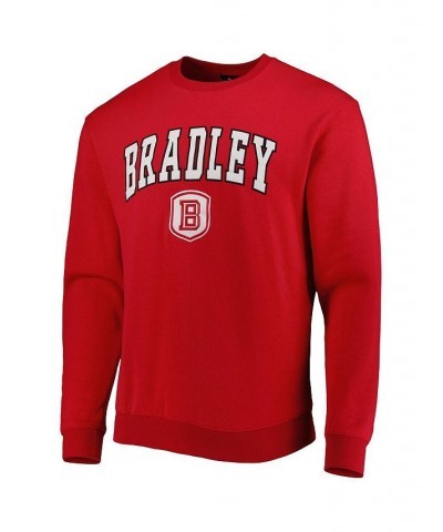 Men's Red Bradley Braves Arch Over Logo Pullover Sweatshirt $26.49 Sweatshirt