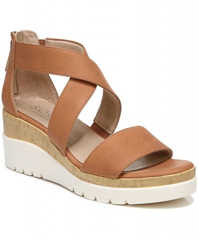 Goodtimes Ankle Strap Wedge Sandals Brown $45.00 Shoes