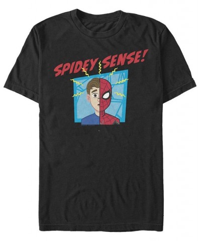 Marvel Men's Spider-Man Far From Home Spidey Sense, Short Sleeve T-shirt Black $19.24 T-Shirts