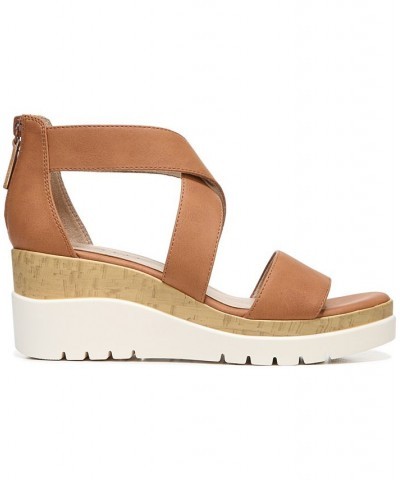 Goodtimes Ankle Strap Wedge Sandals Brown $45.00 Shoes