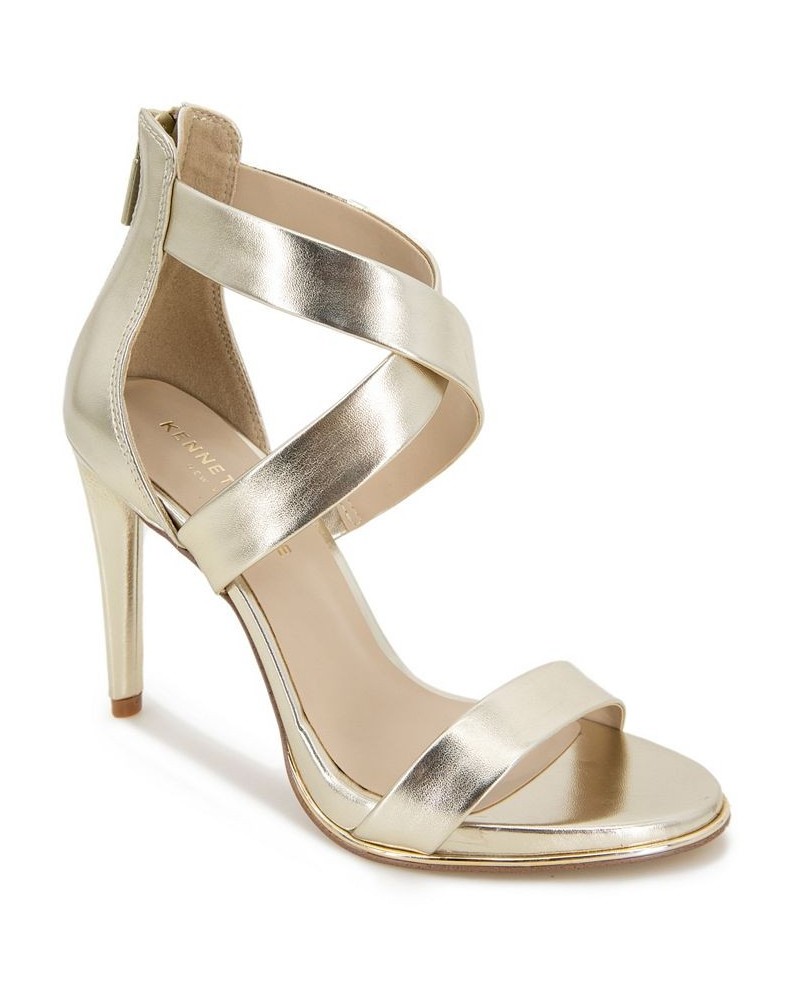 Women's Brooke Cross Dress Sandals Gold $56.40 Shoes