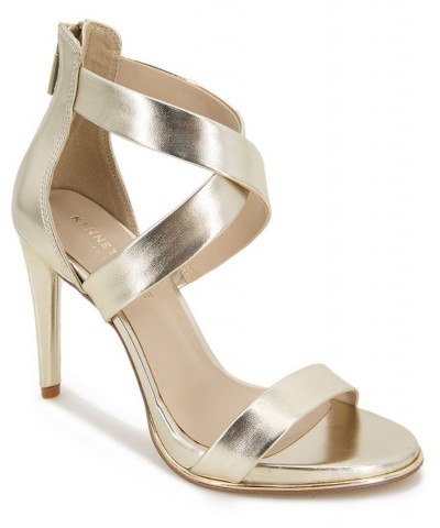 Women's Brooke Cross Dress Sandals Gold $56.40 Shoes