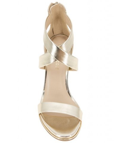 Women's Brooke Cross Dress Sandals Gold $56.40 Shoes