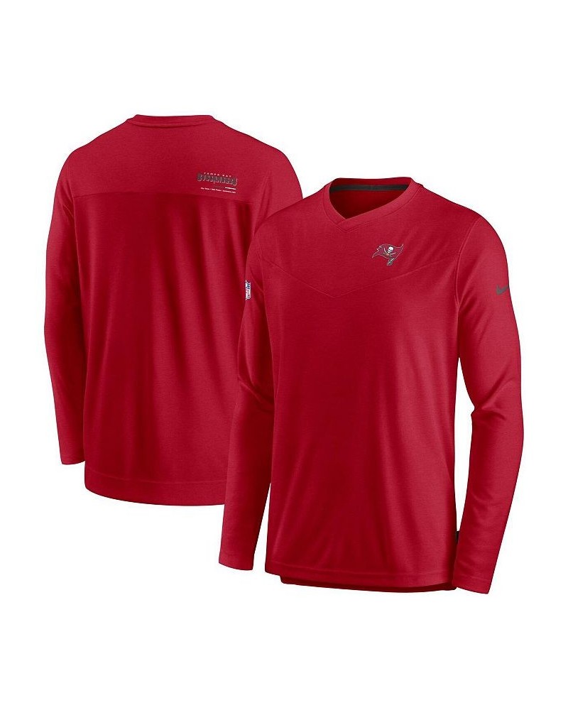 Men's Red Tampa Bay Buccaneers 2022 Sideline Coach Chevron Lock Up Performance Long Sleeve T-shirt $29.69 T-Shirts