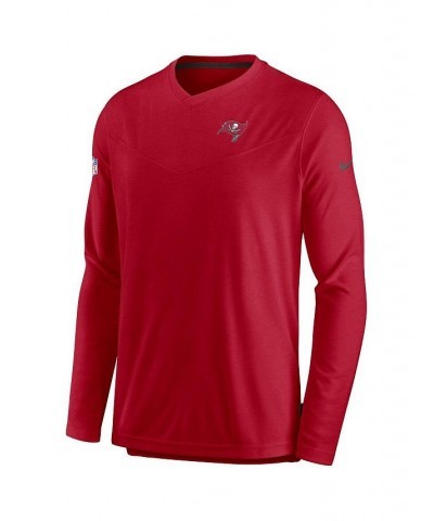 Men's Red Tampa Bay Buccaneers 2022 Sideline Coach Chevron Lock Up Performance Long Sleeve T-shirt $29.69 T-Shirts