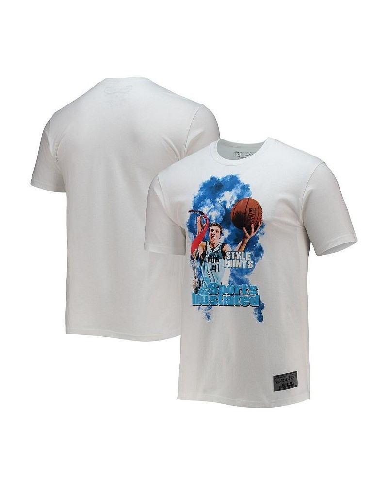 Men's Mitchell and Ness x Sports Illustrated Dirk Nowitzki White Dallas Mavericks Player T-shirt $18.92 T-Shirts