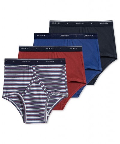 Men's Classic Collection Full-Rise Briefs 4-Pack Underwear Stripe/Red/Blue Assorted $14.68 Underwear