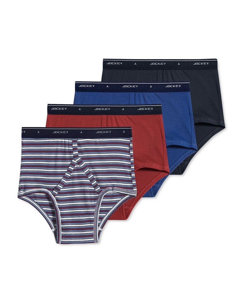 Men's Classic Collection Full-Rise Briefs 4-Pack Underwear Stripe/Red/Blue Assorted $14.68 Underwear