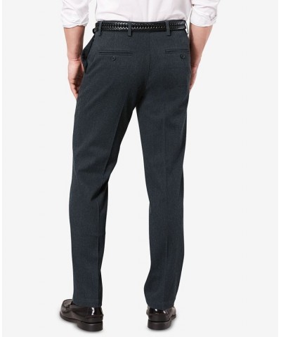 Men's Signature Lux Cotton Classic Fit Creased Stretch Khaki Pants Gray $27.60 Pants