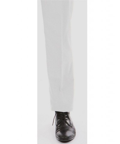 Men's Slim-Fit Flat Front Stretch Dress Pants White $21.62 Pants